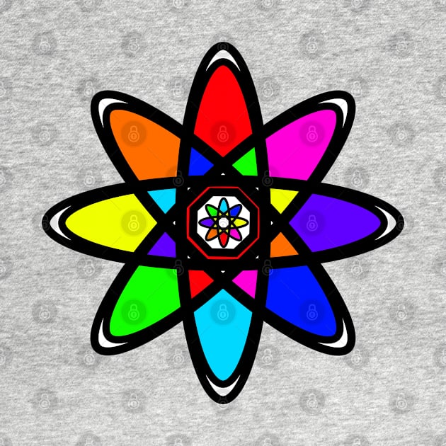 Rainbow Atom Symbol - Colorful by ArtsoftheHeart